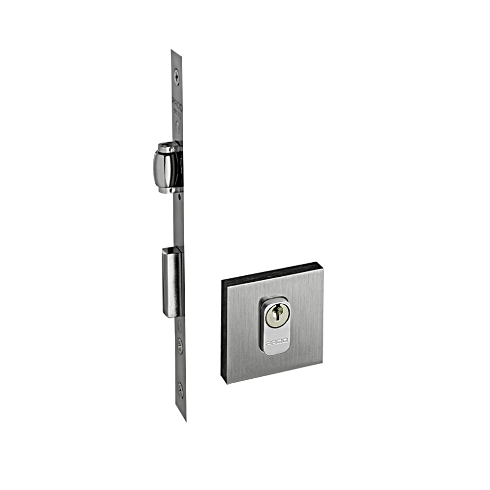 Fechadura Rolete Pado 453 Roseta Quadrada Cromo Acetinado