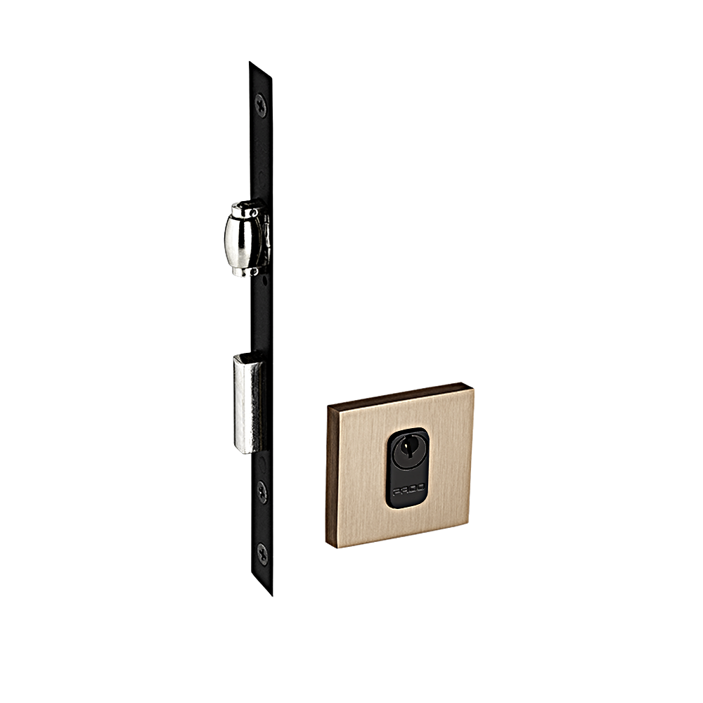 Fechadura Rolete Pado 453 Roseta Quadrada Rose