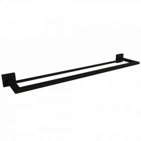 Porta Toalha Duplo 600mm Linha Banho Eterna Black