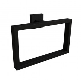 Porta Toalha Argola Retangular Linha Banho Eterna Black