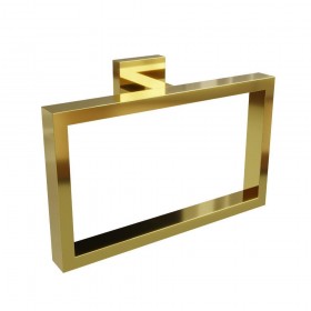 Porta Toalha Argola Retangular Linha Banho Eterna Gold