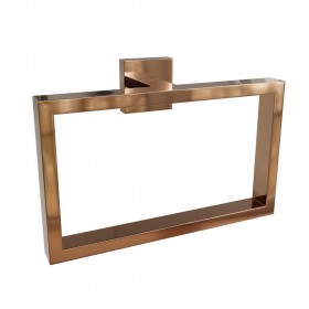 Porta Toalha Argola Retangular Linha Banho Eterna Red Gold