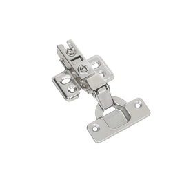 Dobradiça de Pressão 35mm Curva Calço Fixo com Amortecedor