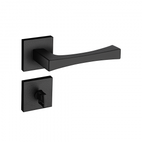 Fechadura Pado Banheiro Vivaldi-885/90 Roseta Preto Texturizado